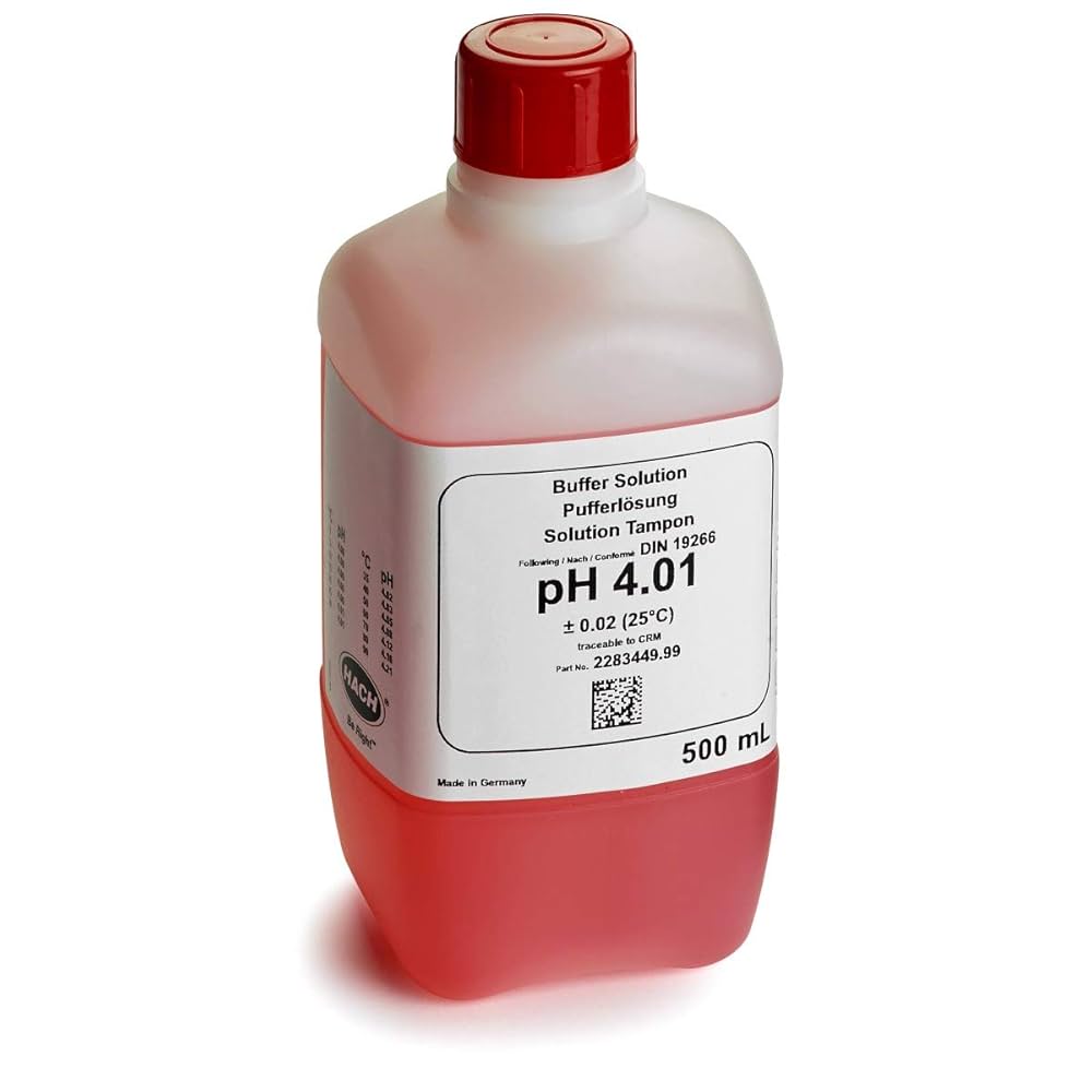 Hach 2283449 Buffer Solution, pH 4.01 (NIST), Color-Coded